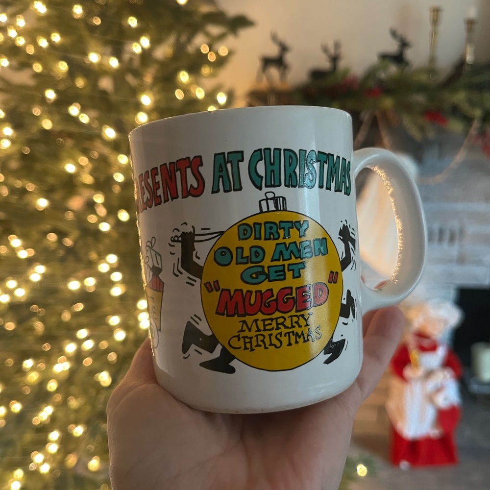 Vintage Christmas Mug with Humorous Design